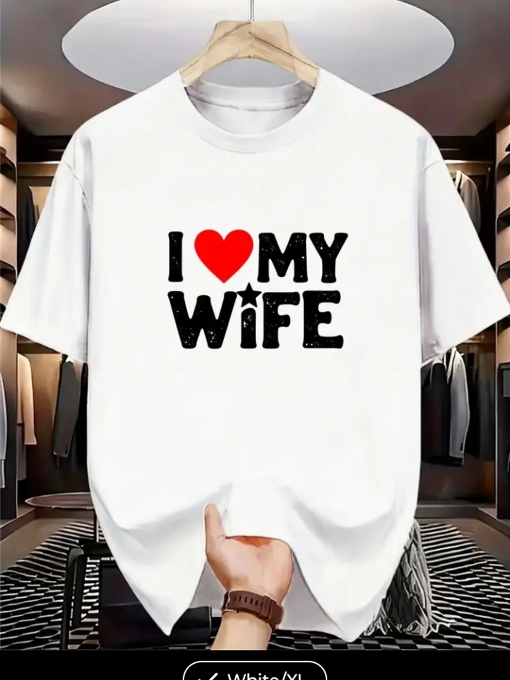 I Love My Wife Graphic Tee - White with Red & Black Print
